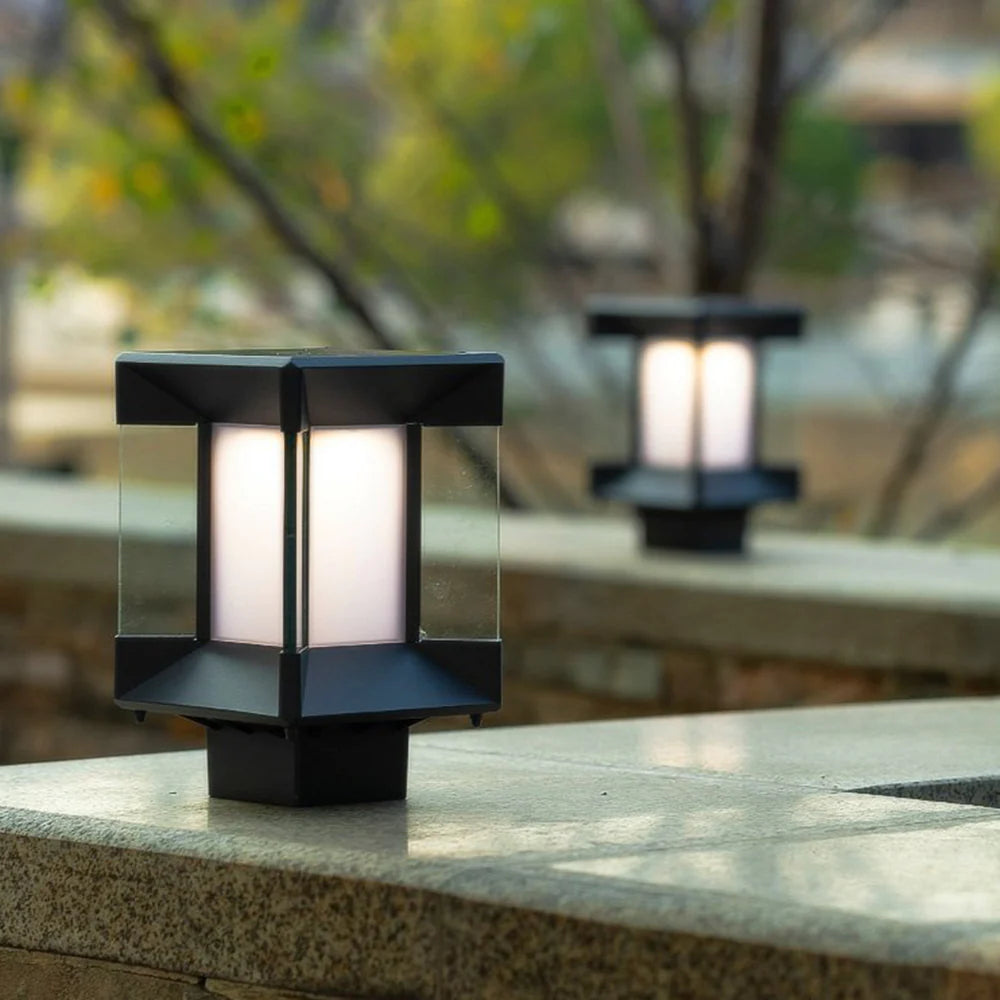 Outdoor Pillar Light Cube Shape Heavy Duty