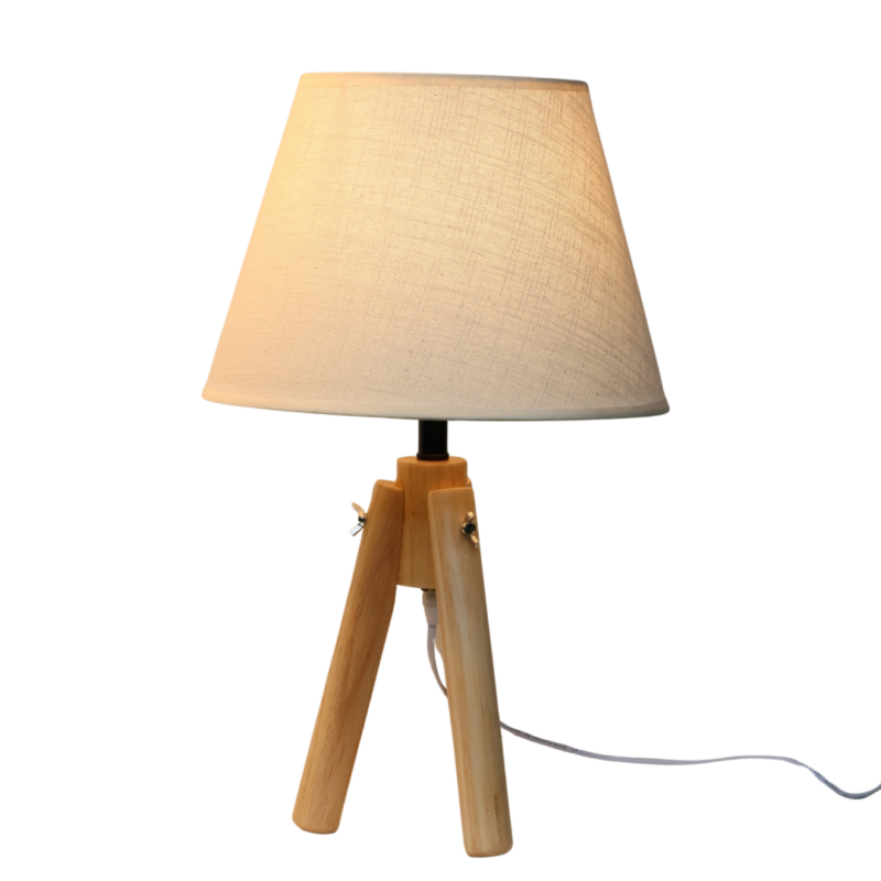 Wood Tripod Table Lamp