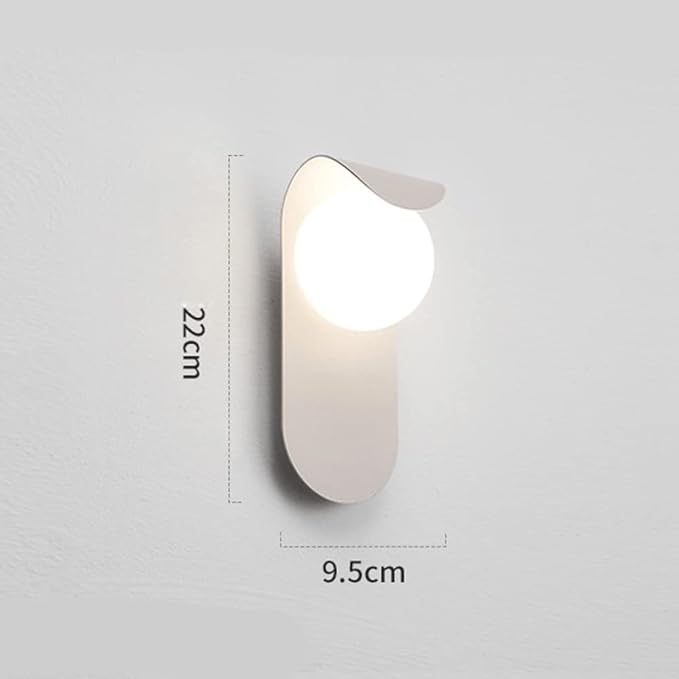 Curved Milky Glass Wall Lamp