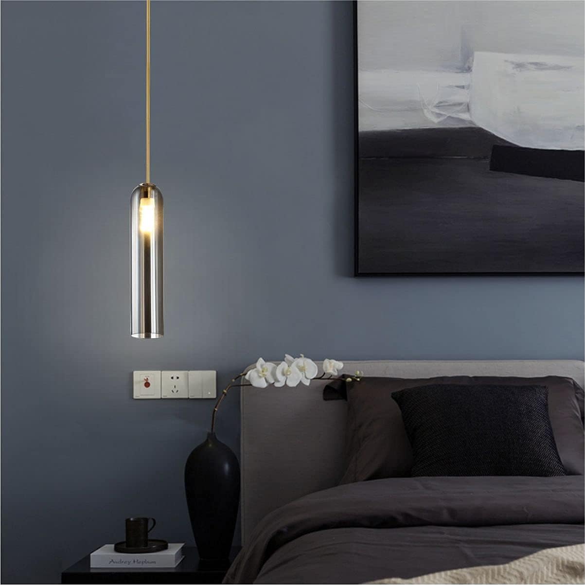 Simple Grey Glass Pendant Light