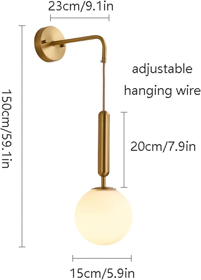 Single Milky Glass Wall Lamp