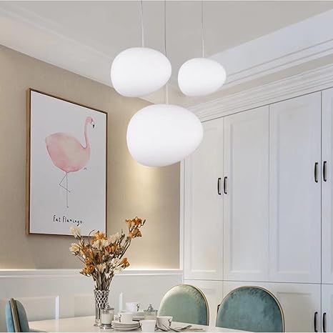 Modern Led Irregular Milky Ball Pendant Light