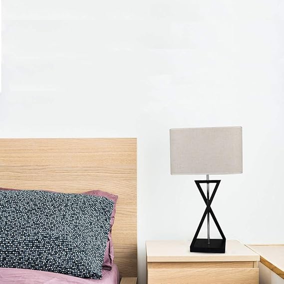 Table Lamp Cross Shape Rectangular Shade