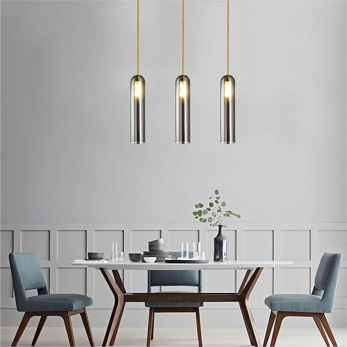 Simple Grey Glass Pendant Light