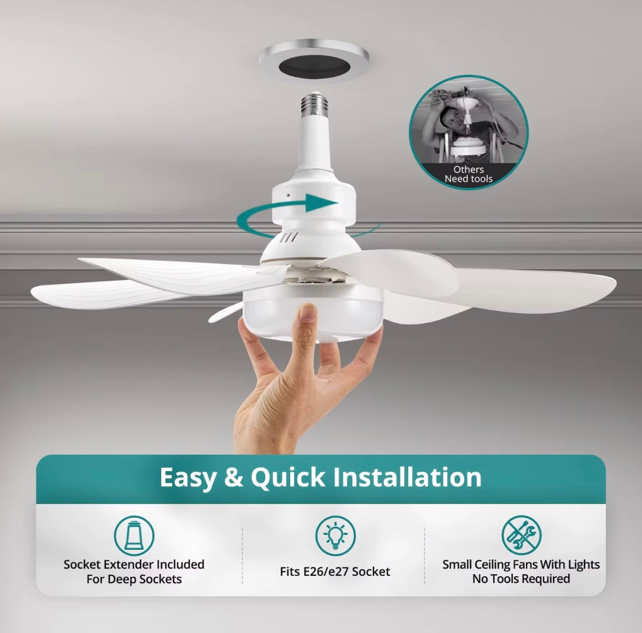 Dimmable Color Changing LED Ceiling Fan Light