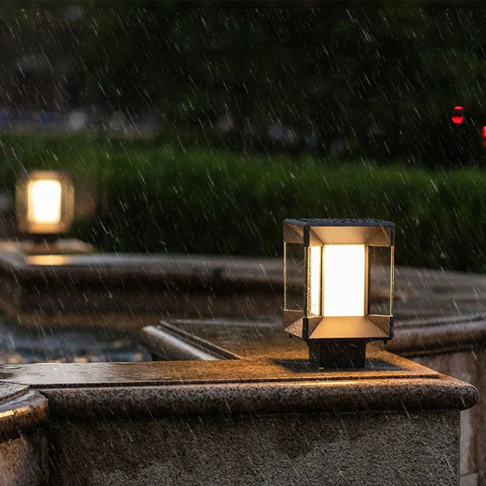 Outdoor Pillar Light Cube Shape Heavy Duty