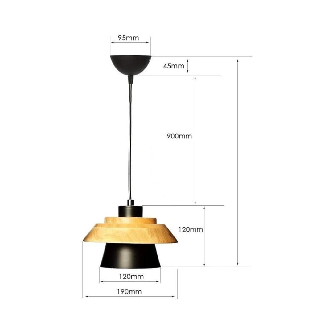 Nordic Solid Wood Wrought Iron Restaurant Mini Ceiling Lamp Indoor