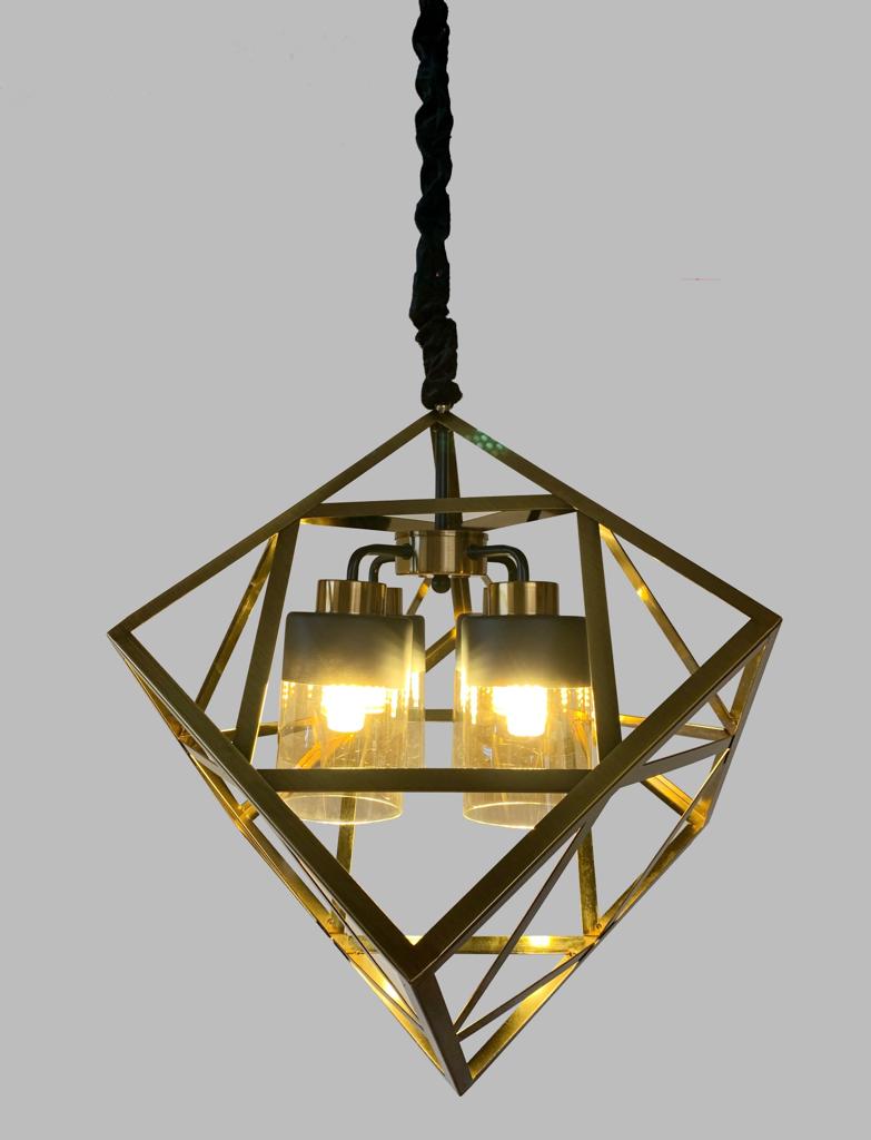 Modern Cube Cage Chandelier