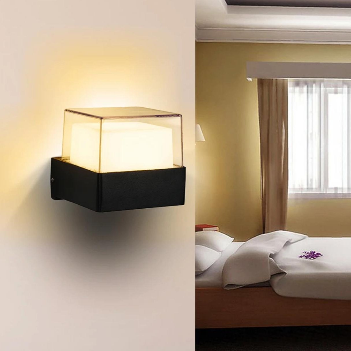 Modern Wall Lamp Acrylic Box Shape