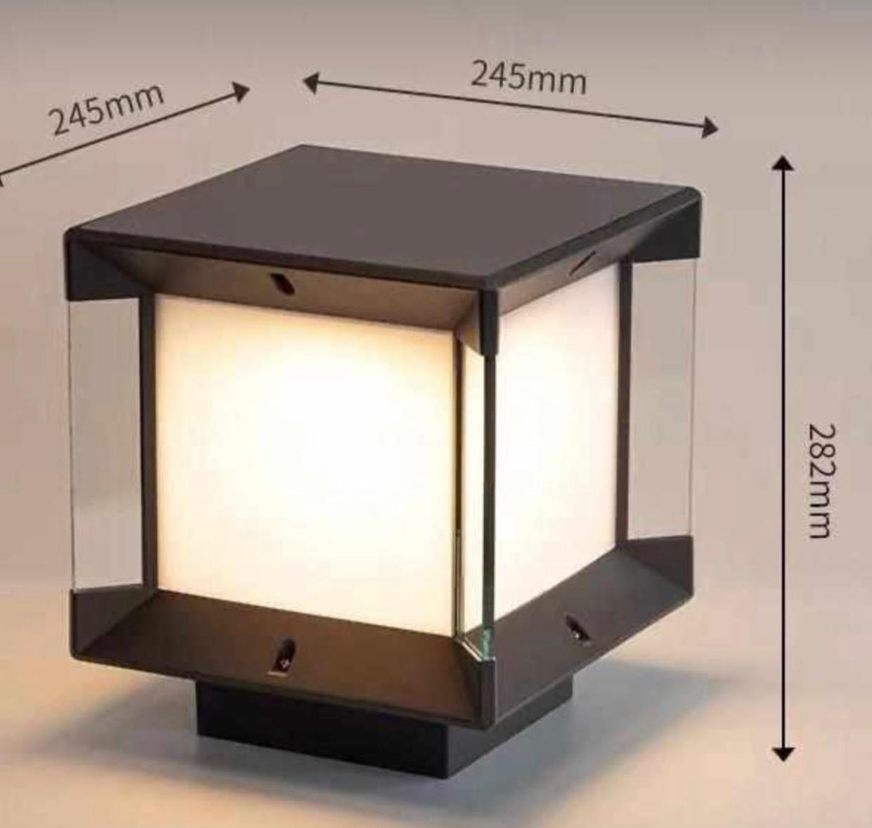 Outdoor Pillar Light Cube Shape Heavy Duty