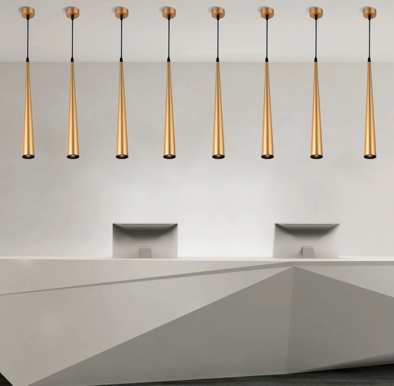 Cone Pendant Light 7W Gold Body
