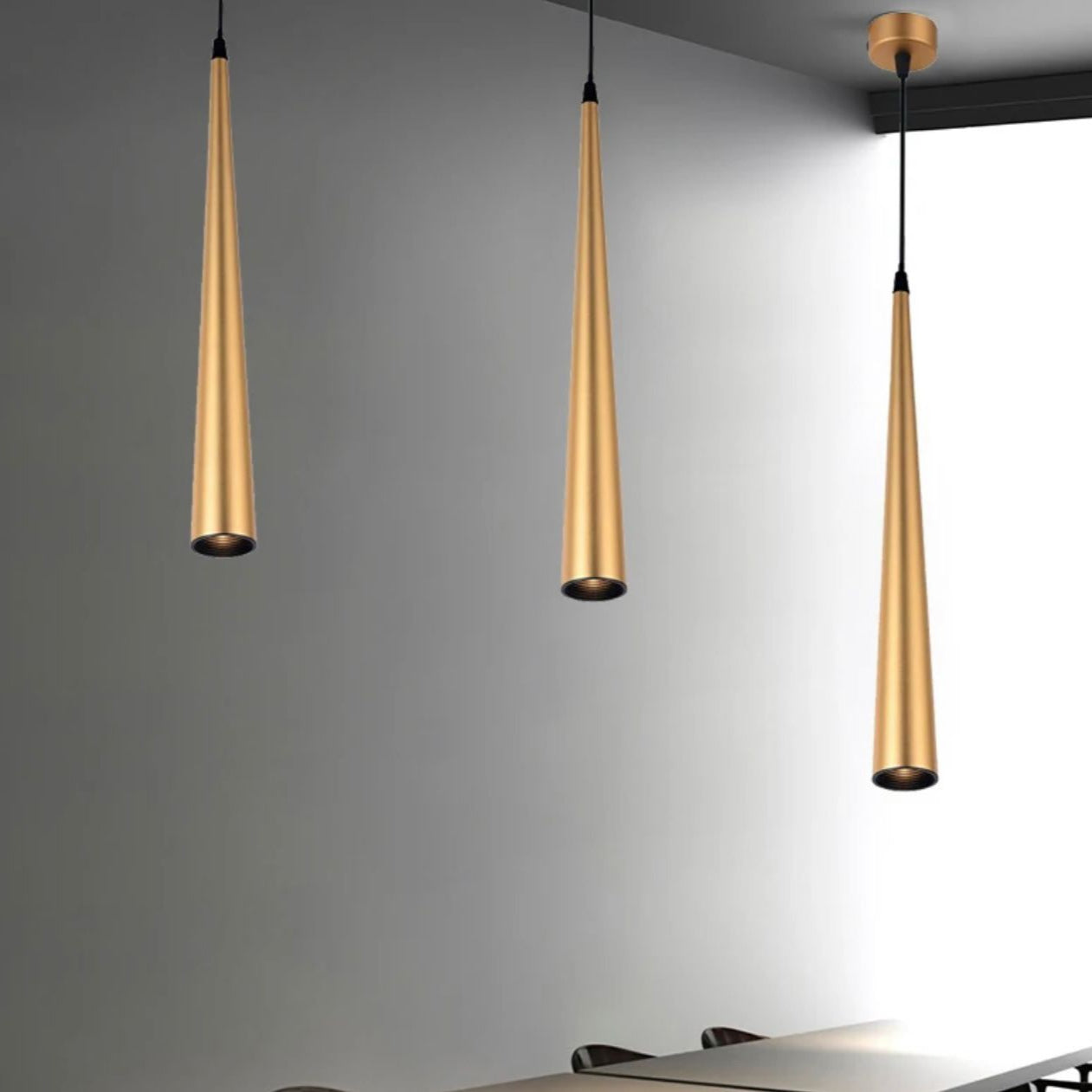 Cone Pendant Light 7W Gold Body