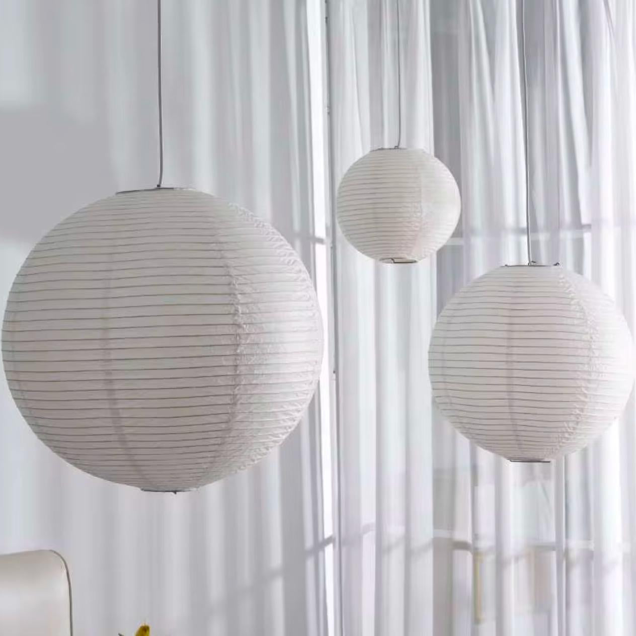 Japanese Fiber Sphere Pendant Light