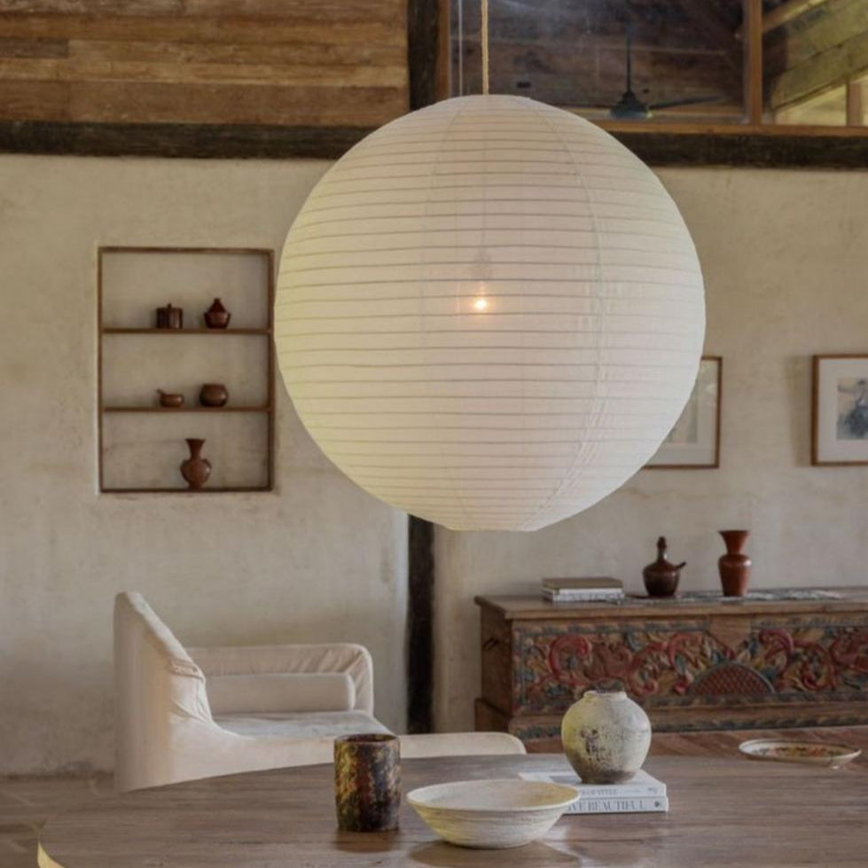 Japanese Fiber Sphere Pendant Light
