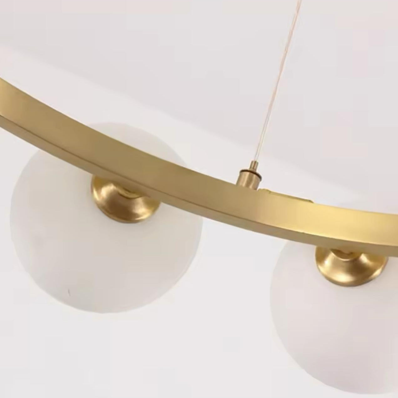 Round Shape Milky Glass Chandelier