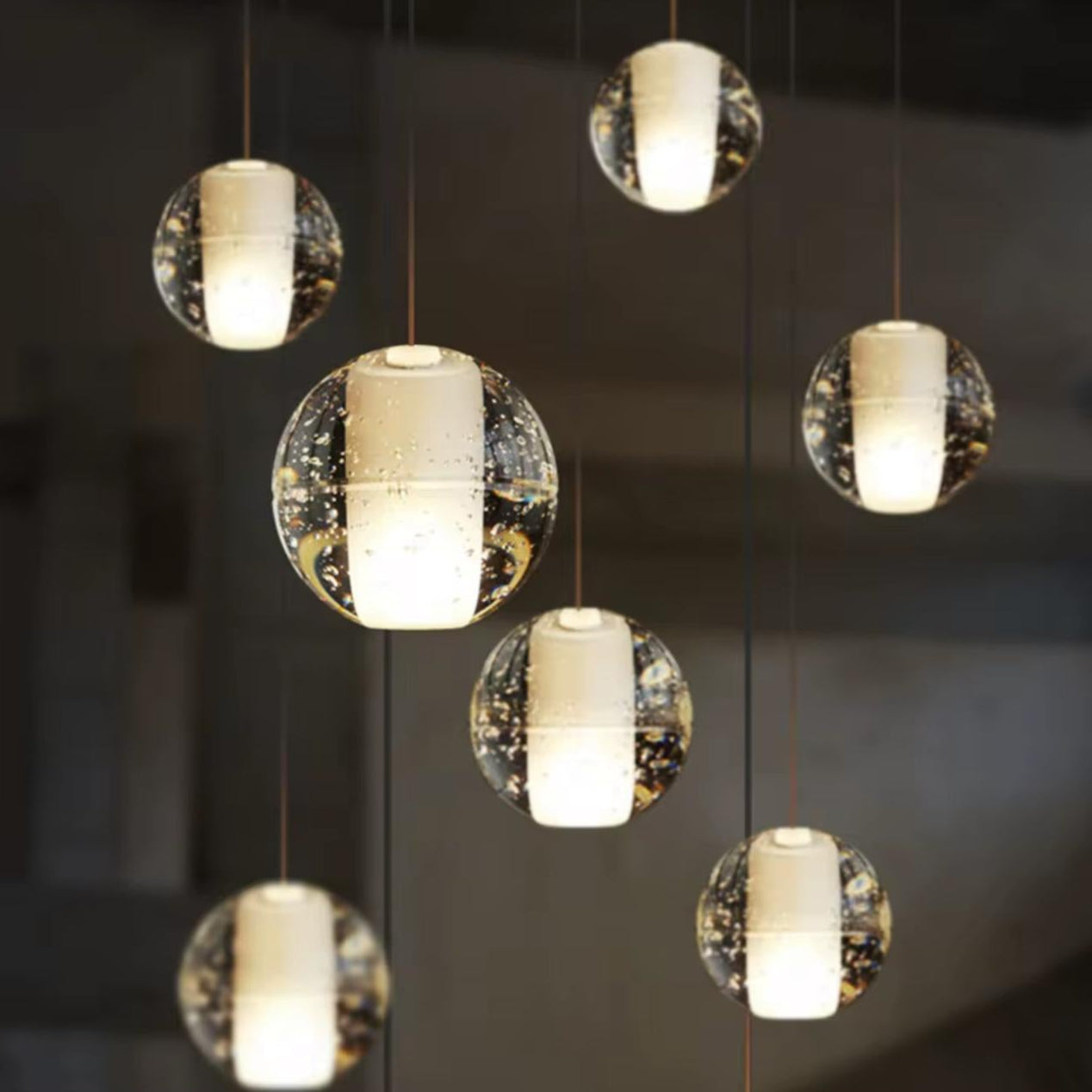 Single Sparkling Glass Pendant Light