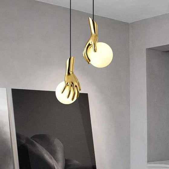 Creative Golden Hand Pendant Light