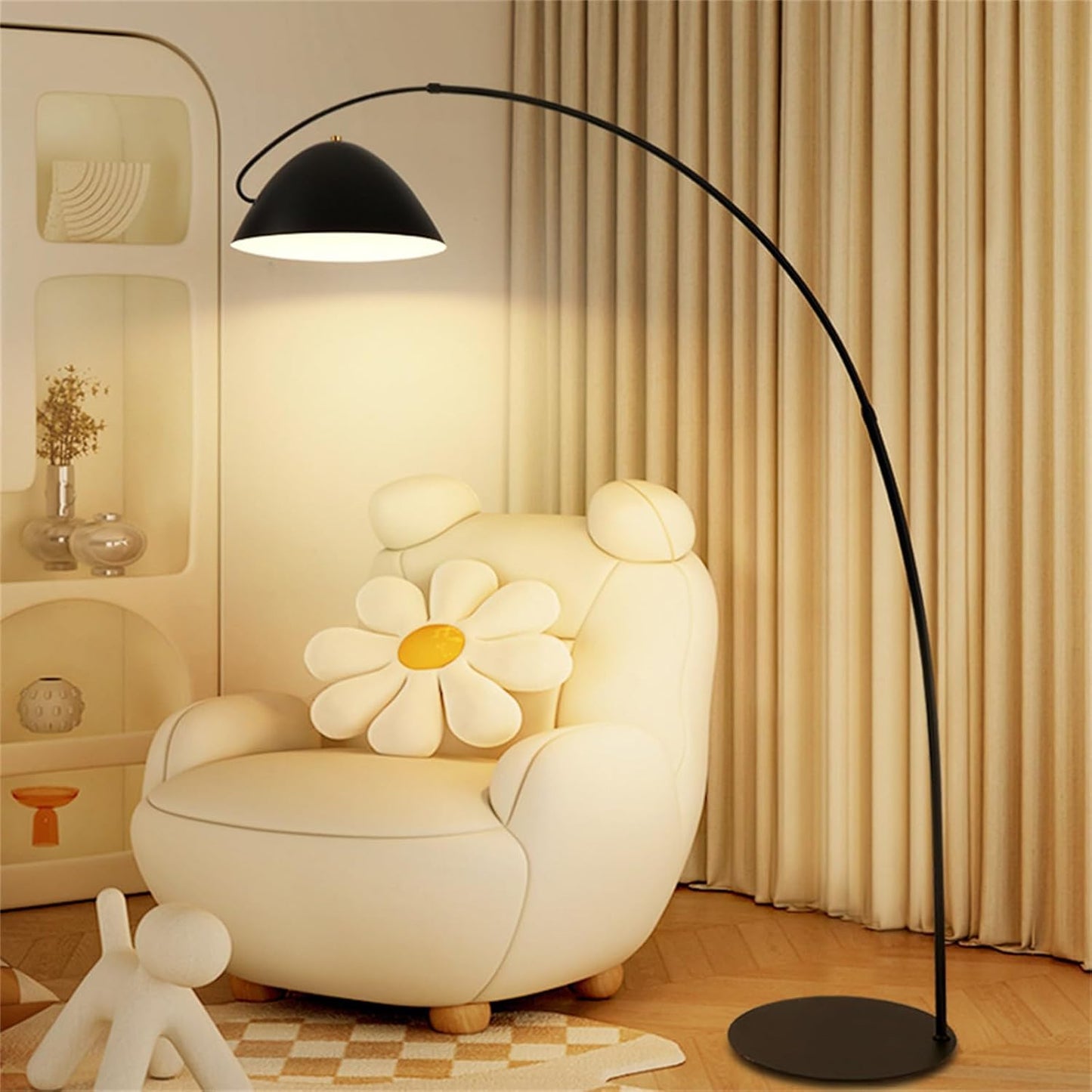 Black Fishing Hook Floor Lamp
