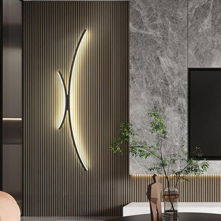 Curved Black Led Wall Lamp