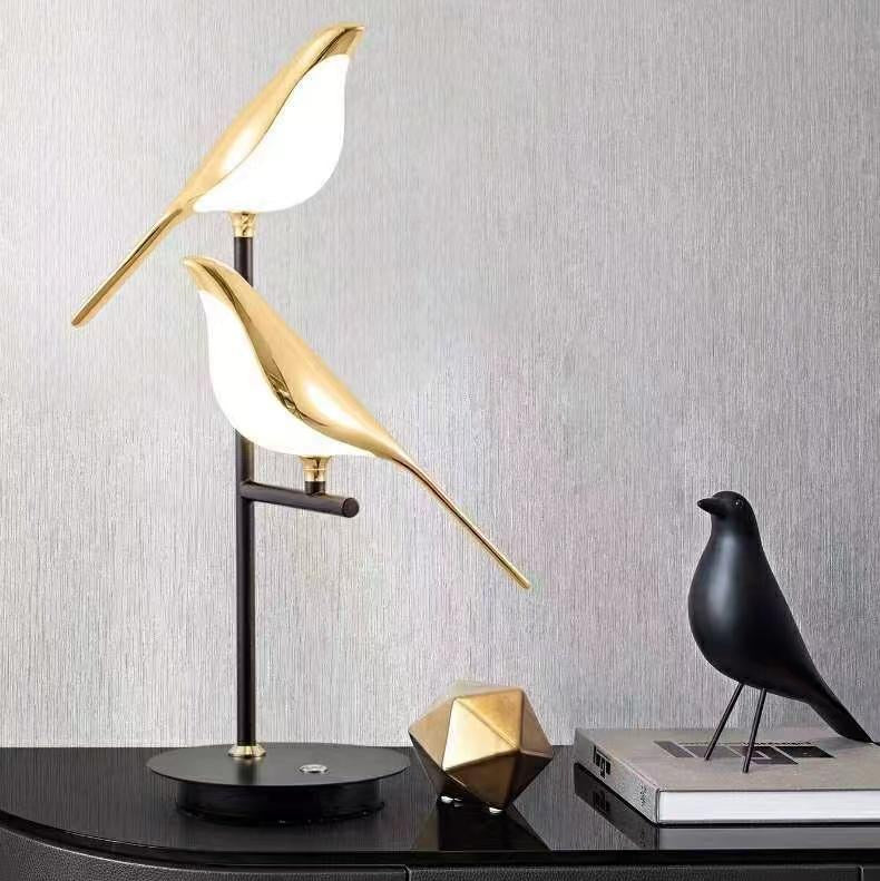 Double Golden Bird Table Lamp