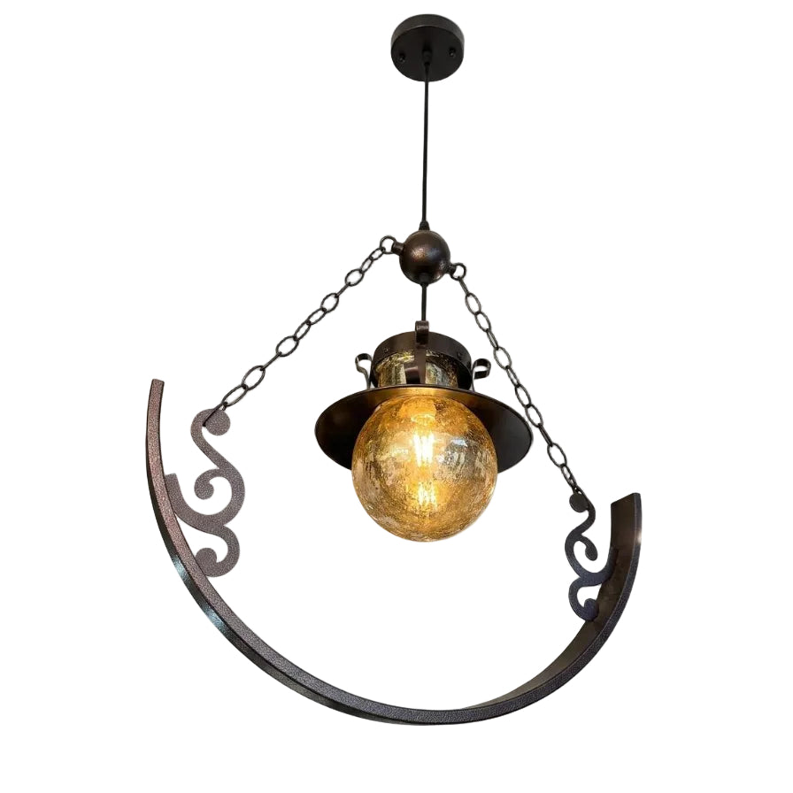 Modern Half Circle With Glass Globe Pendant Light