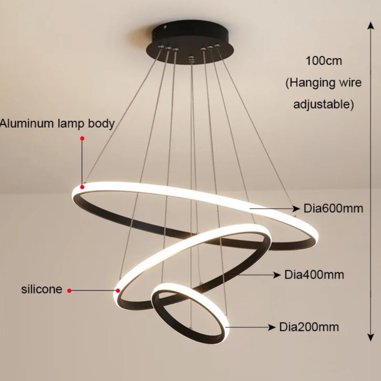 Luxury Led Circles Chandelier