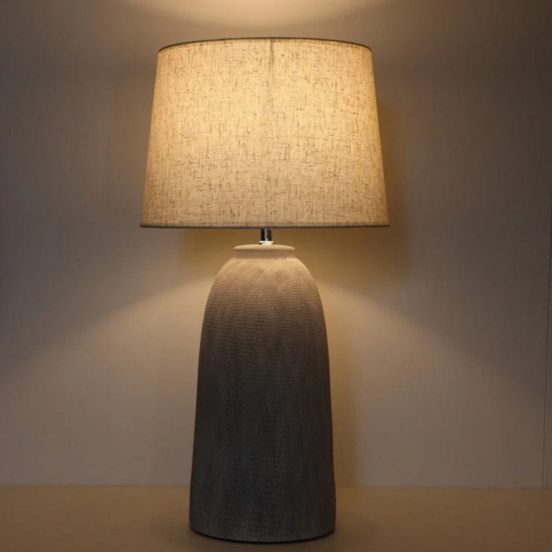 Long Drum Ceramic Table Lamp