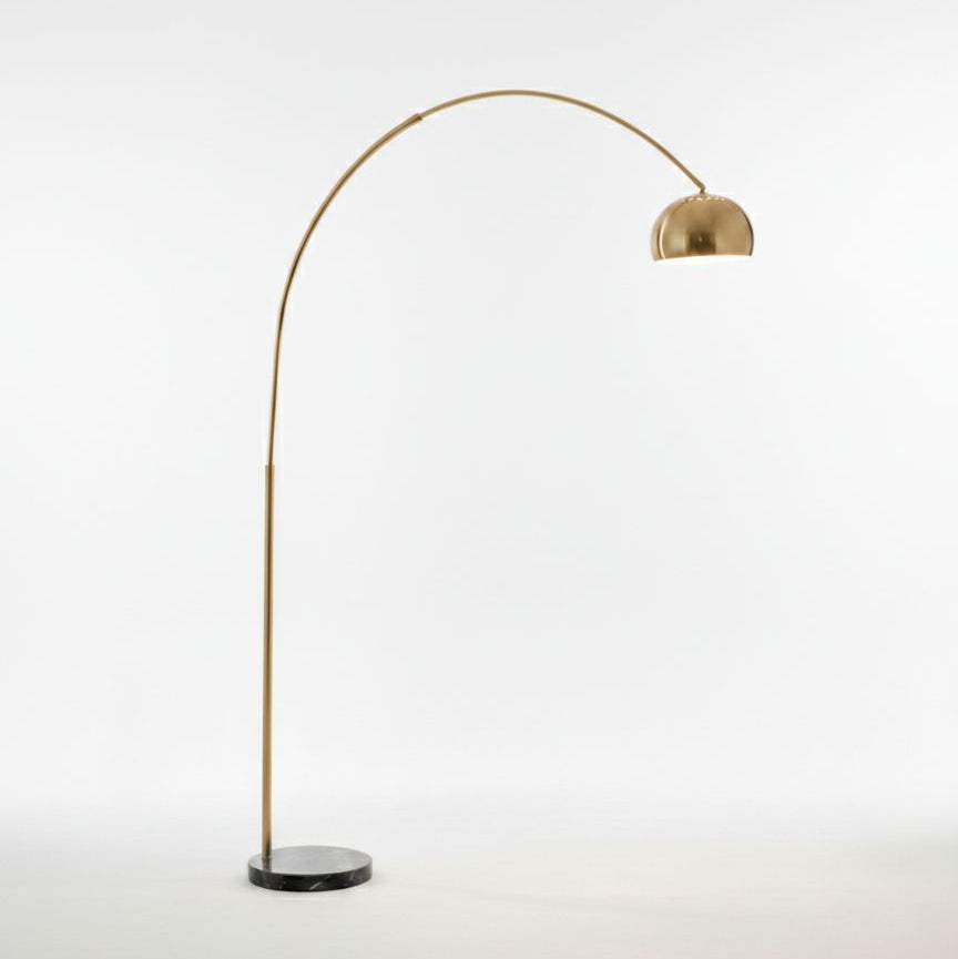 Modern Fishing Hook Floor Lamp With Flat Marble Base