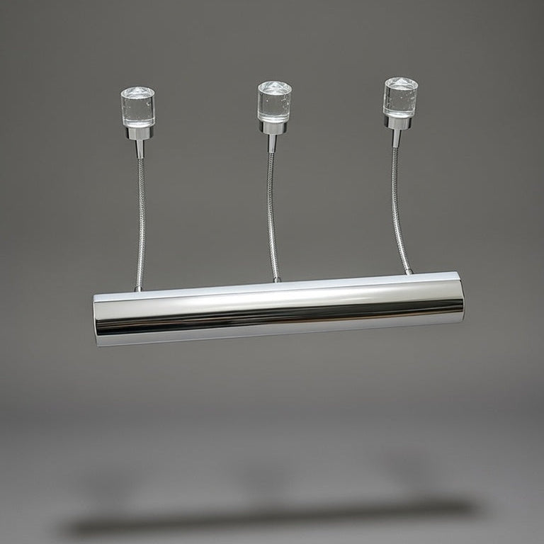 Chrome Mirror Light With Flexible Gooseneck and Crystal Clear Lens Wall Lamp