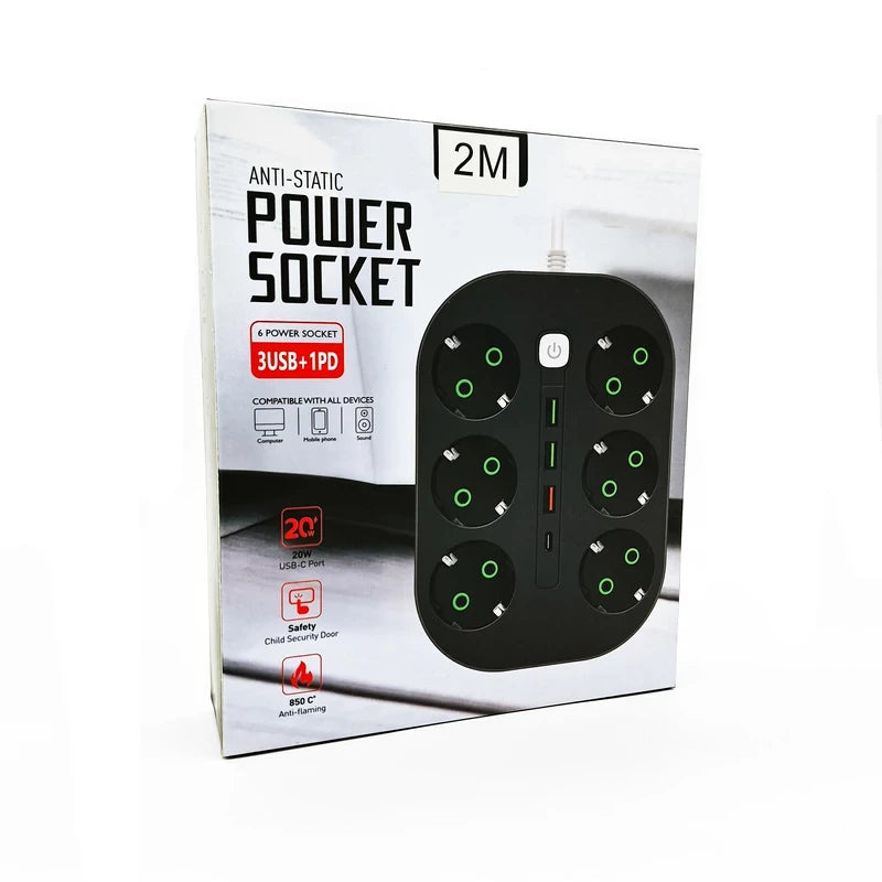 Extension Power Socket with USB & Switch