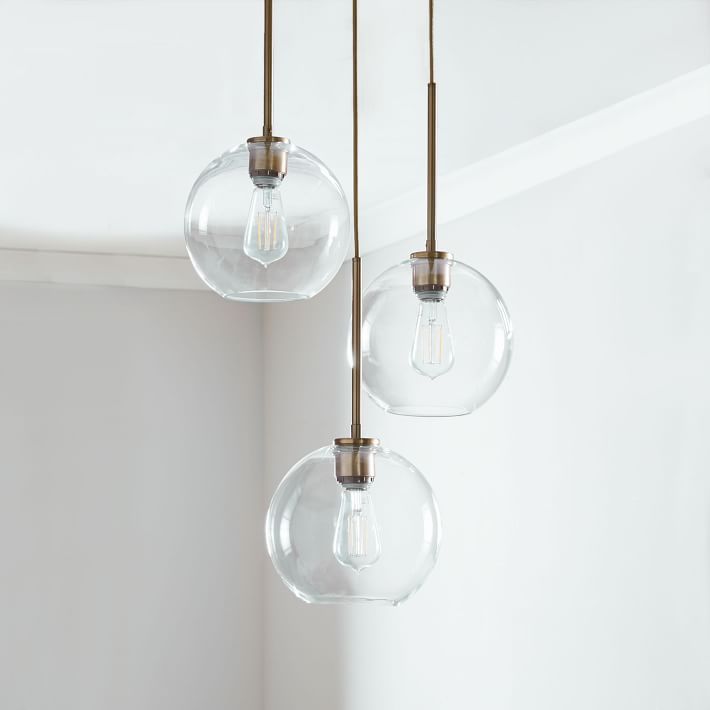 Modern Clear Glass Globe Pendant Light