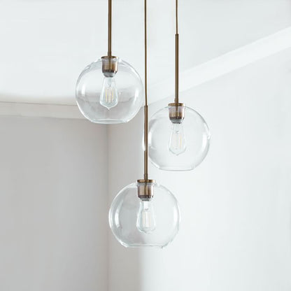 Modern Clear Glass Globe Pendant Light