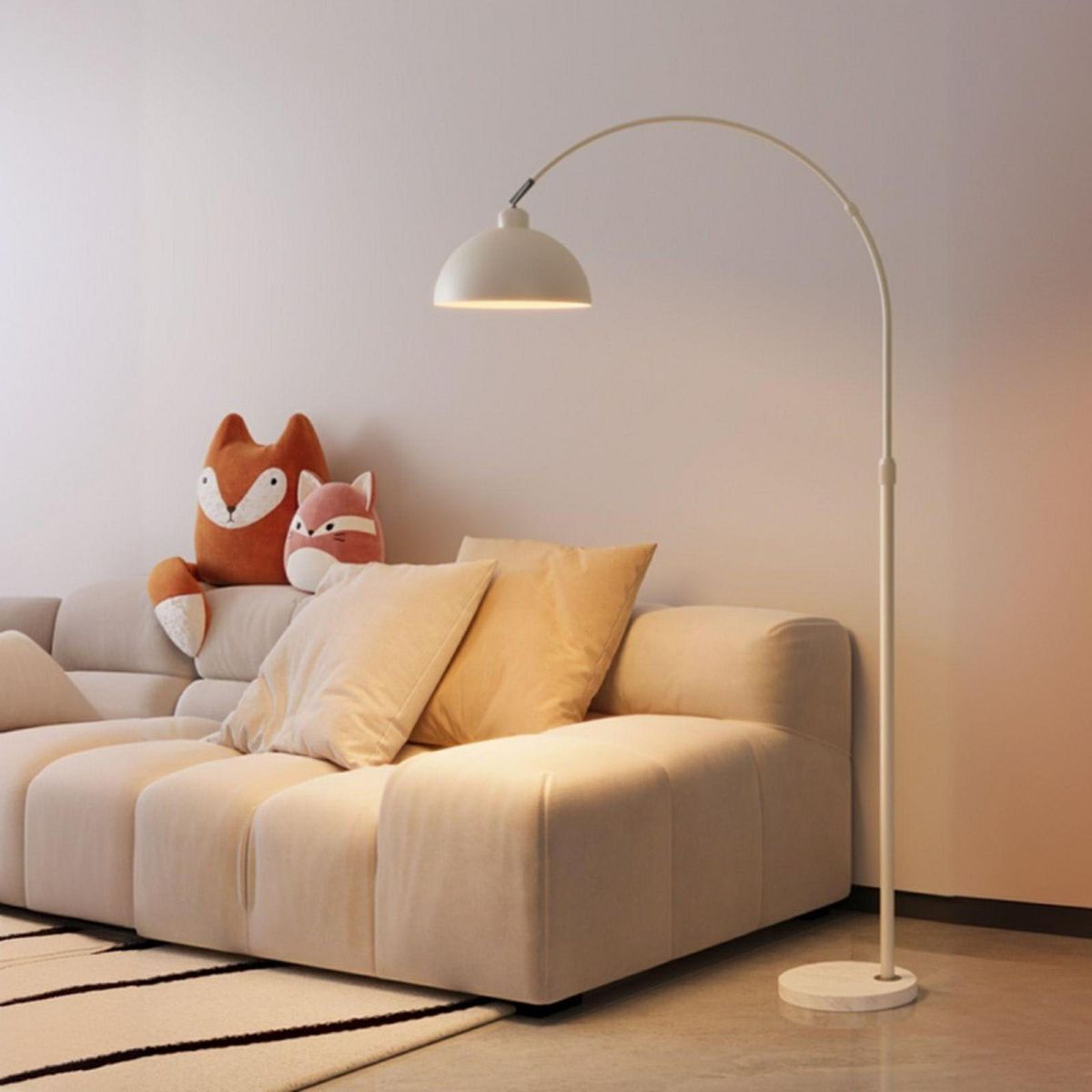 Modern White Industrial Floor Lamp