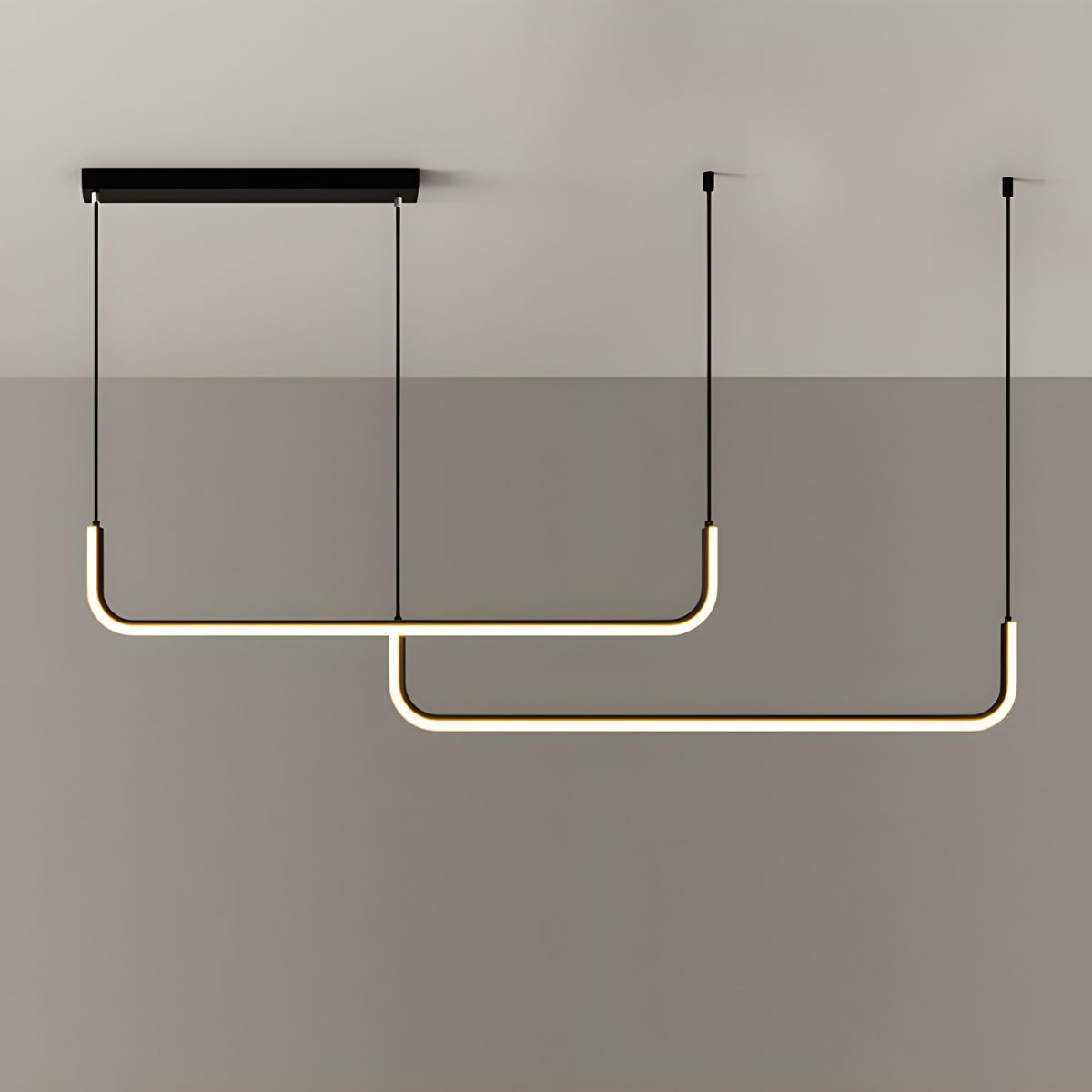 Modern Double U Chandelier