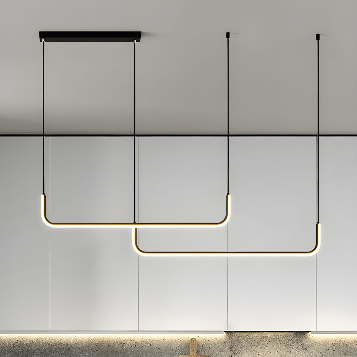 Modern Double U Chandelier