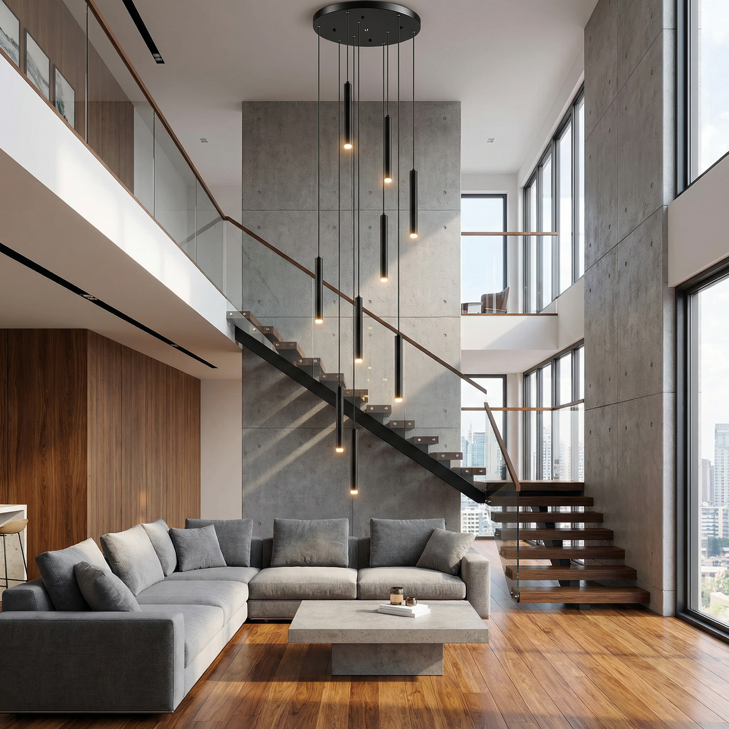 Modern Multi-Light Led Chandelier
