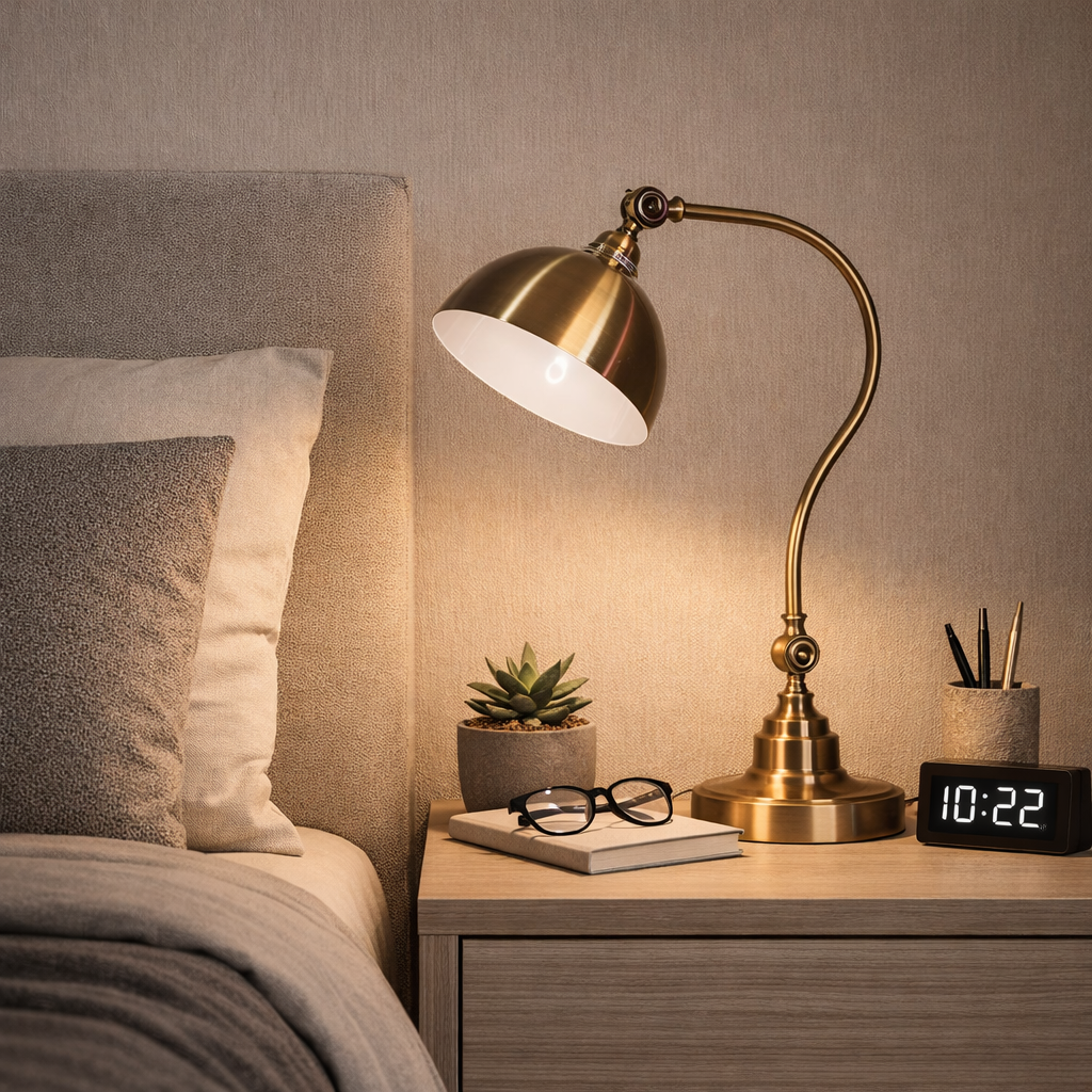 Vintage Table Lamp Adjustable Head