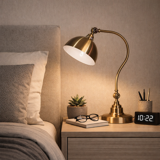 Vintage Table Lamp Adjustable Head