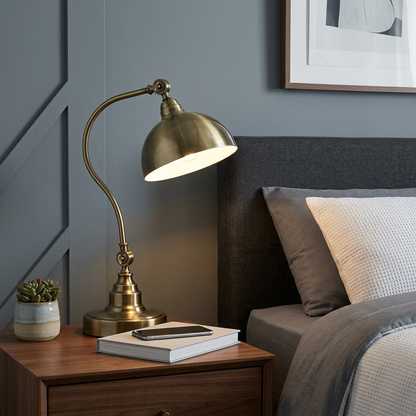 Vintage Table Lamp Adjustable Head