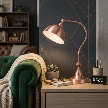Vintage Table Lamp Adjustable Head
