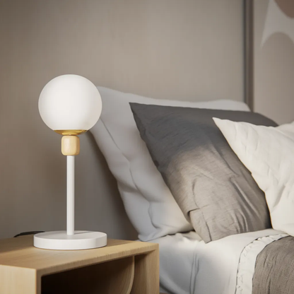 Table Lamp With A Frosted Globe