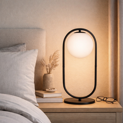 Table Lamp Oval Shape with Milky Ball