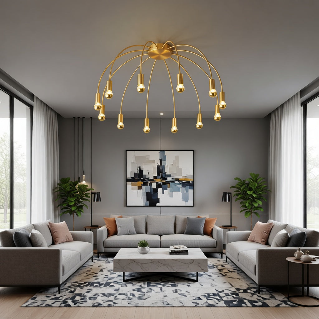 Contemporary Flush Mount Chandelier