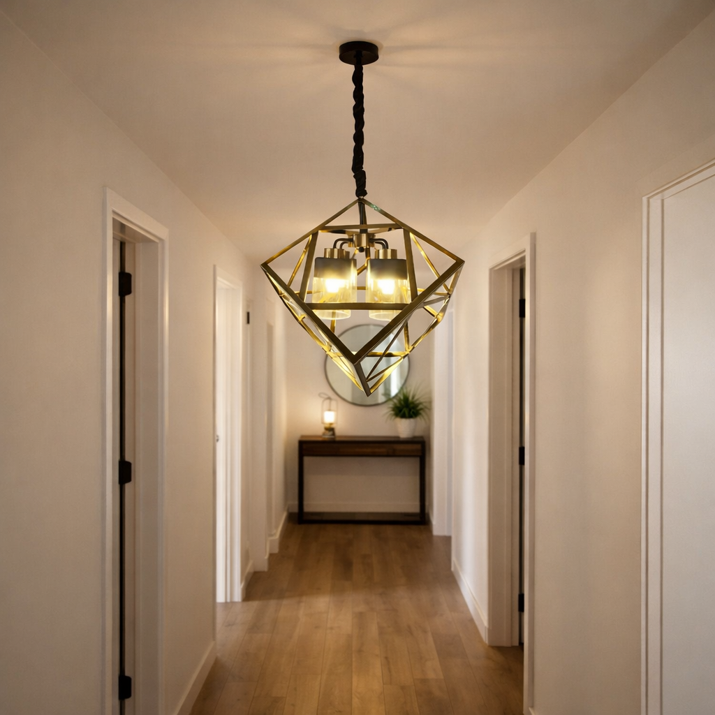 Modern Cube Cage Chandelier