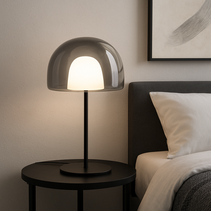 Smoked Glass Table  Lamp