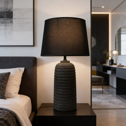 Modern Carbon Wave Style Table Lamp