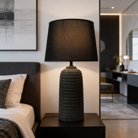 Modern Carbon Wave Style Table Lamp