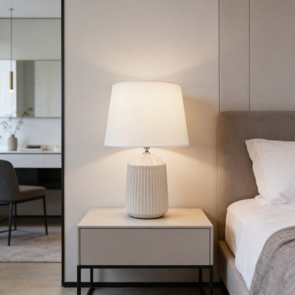 Modern Fluted Column Style Table Lamp