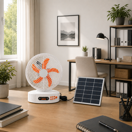 Solar & Rechargeable Table Fan