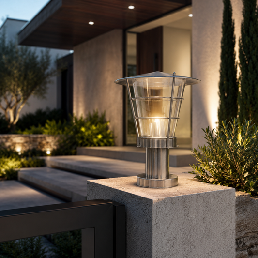Stainless Lantern Pillar Light